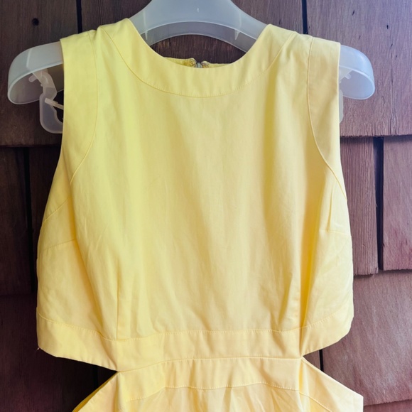 Women’s Sleeveless Cutout Poplin A - Line Midi Dress Size L Light - Yellow - Picture 4 of 16